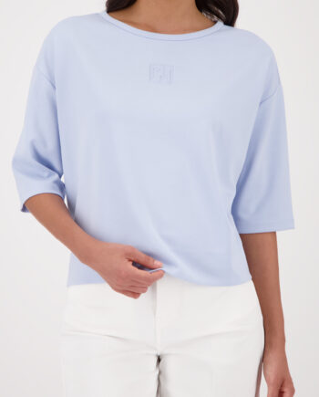 MONARI Damen Sweatshirt mit Präge-Emblem in hellblau