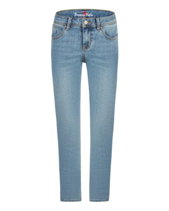 BUENA VISTA Damenjeans Malibu-Zip high cropped stretch denim in bright blue