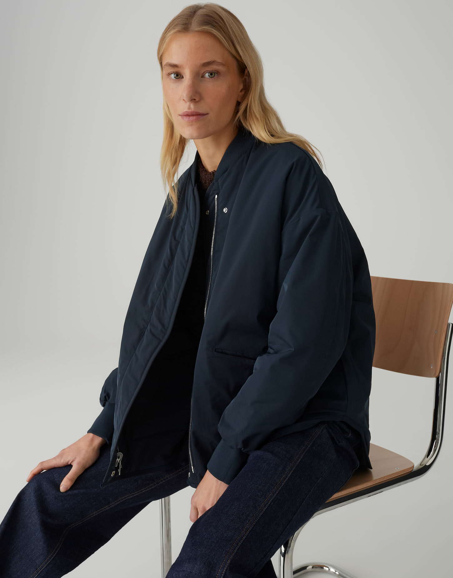 OPUS Damen Blousonjacke Hellsy in Coal Blue