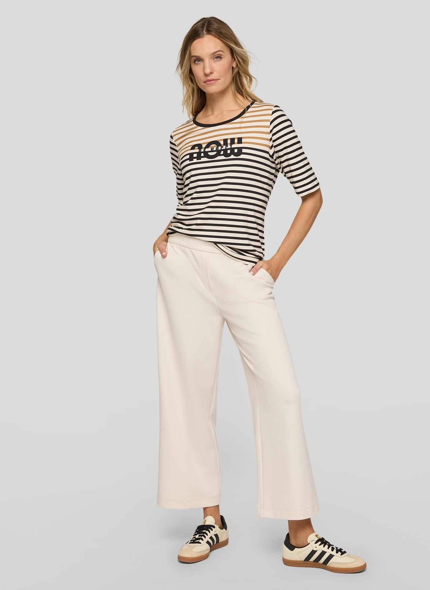 RABE Damen Langarmshirt mit Streifen und Glitzerdetails