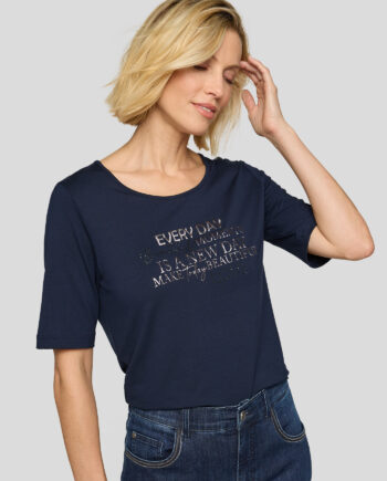 RABE Damen Shirt mit Frontprint in dunkelblau