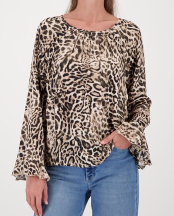 MONARI Damen Bluse mit Leo-Muster