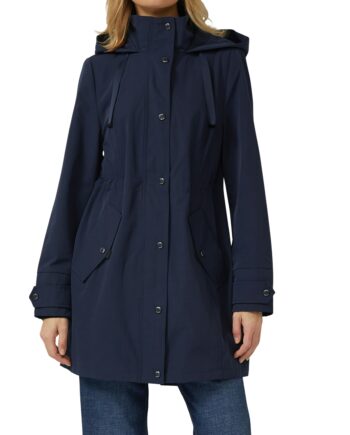S.OLIVER Damen Outdoor-Jacke in Parka-Länge mit Kapuze in dunkelblau