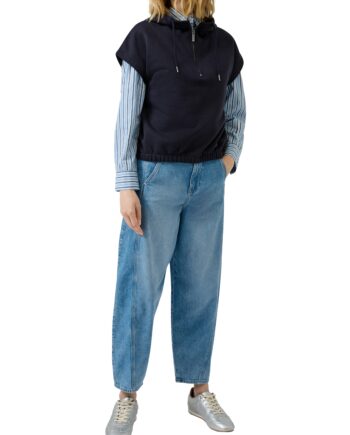 S.OLIVER Damen Jeans-Hose im Barrel-Style Stoneblue