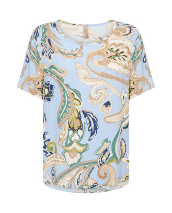 SOYACONCEPT Damen Druckbluse mit Rundhals SC-CASJA 1 Windsurfer Blue
