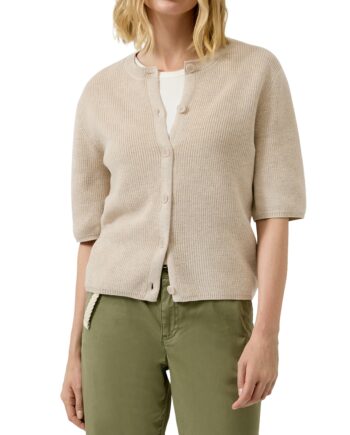 S.OLIVER Damen Halbarm-Strickjacke mit Knopfleiste