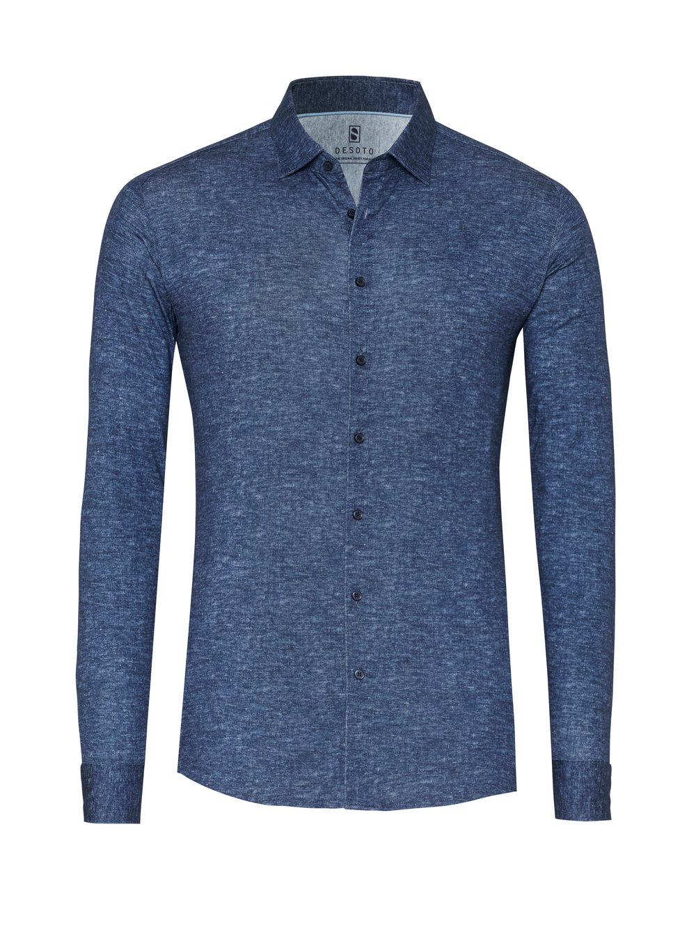 DESOTO Herrenhemd Premium Jersey mit Alloverprint in Dunkelblau