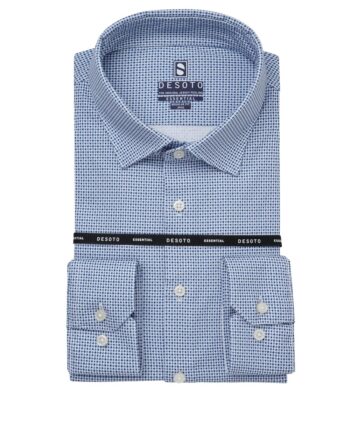 DESOTO Herren Jersey-Hemd Essential mit blue houndstooth Print