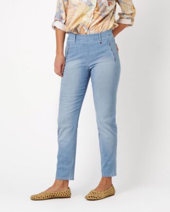RELAXED BY TONI Damenjeans Alice Zip 7/8 - Light Softblue Used
