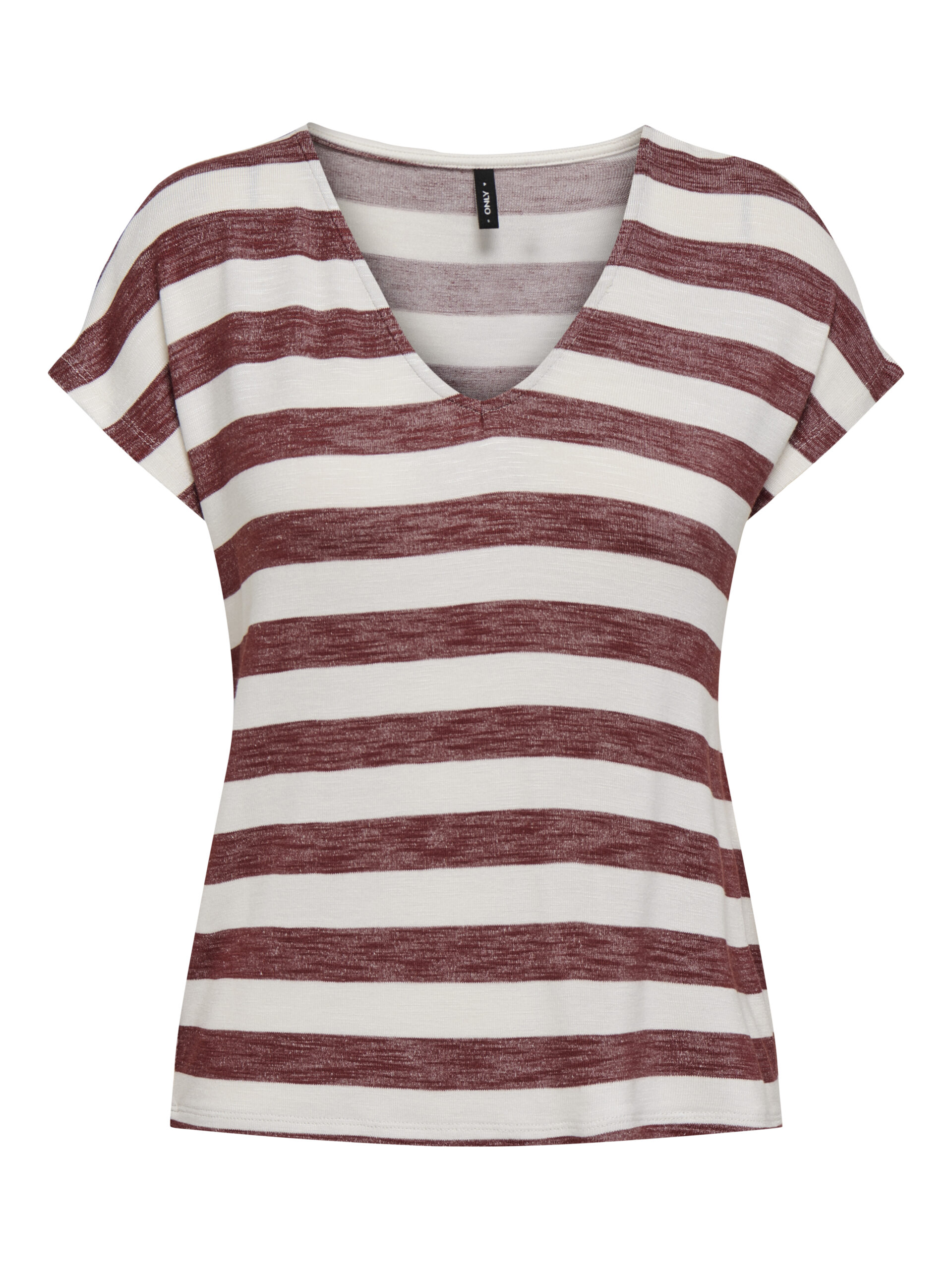 ONLY Damen V-Shirt ONLLIRA gestreift