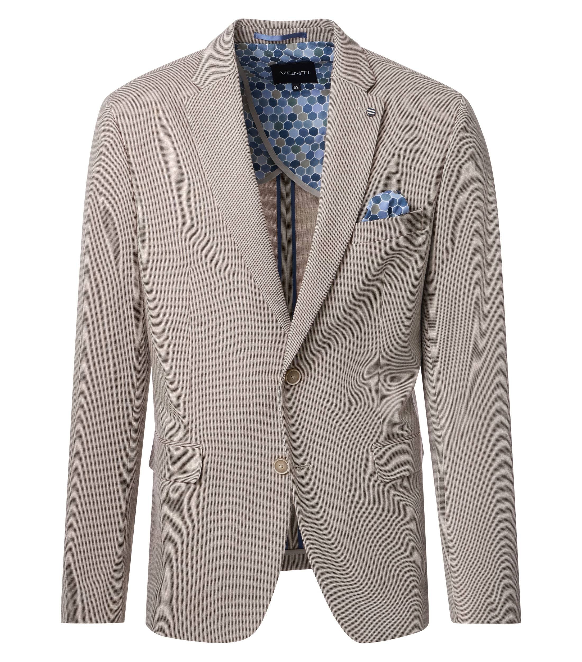 VENTI Herren Sakko aus Stretch-Jersey in mittelbraun