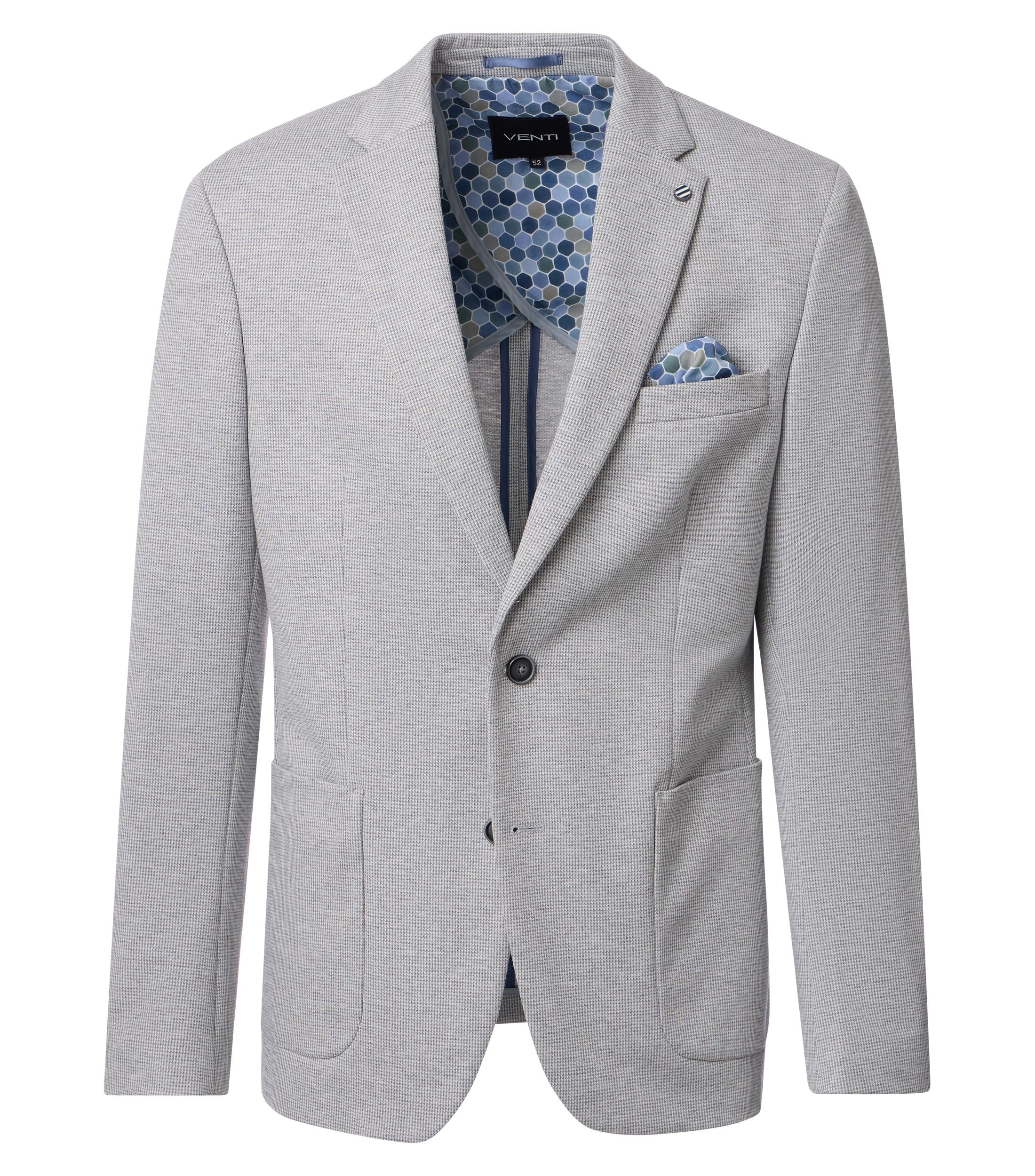 VENTI Herren Sakko aus Stretch-Jersey in hellgrau