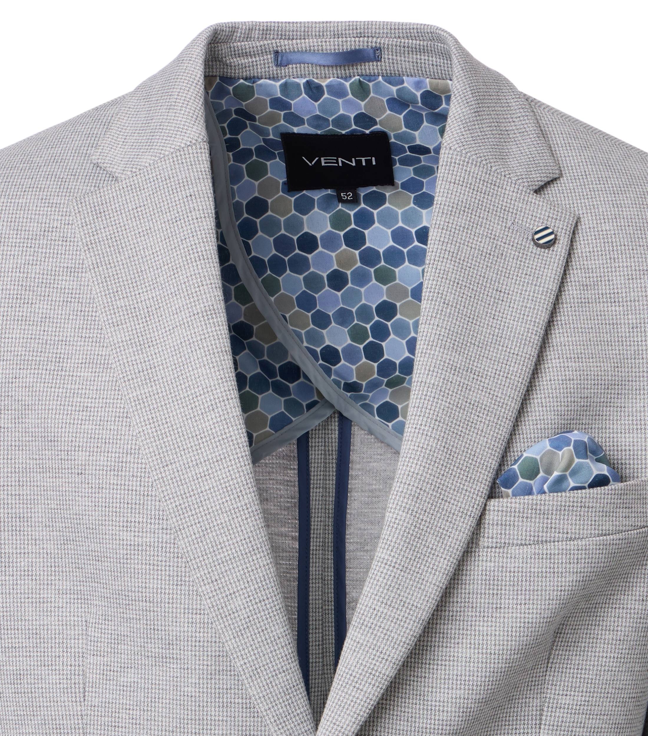VENTI Herren Sakko aus Stretch-Jersey in hellgrau