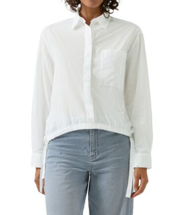 S.OLIVER Damen Hemdbluse mit Schleife in Weiß