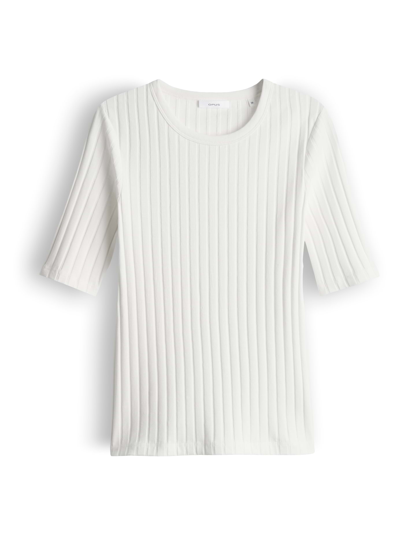 OPUS Damen Shirts Rundhals Rippstruktur Savka