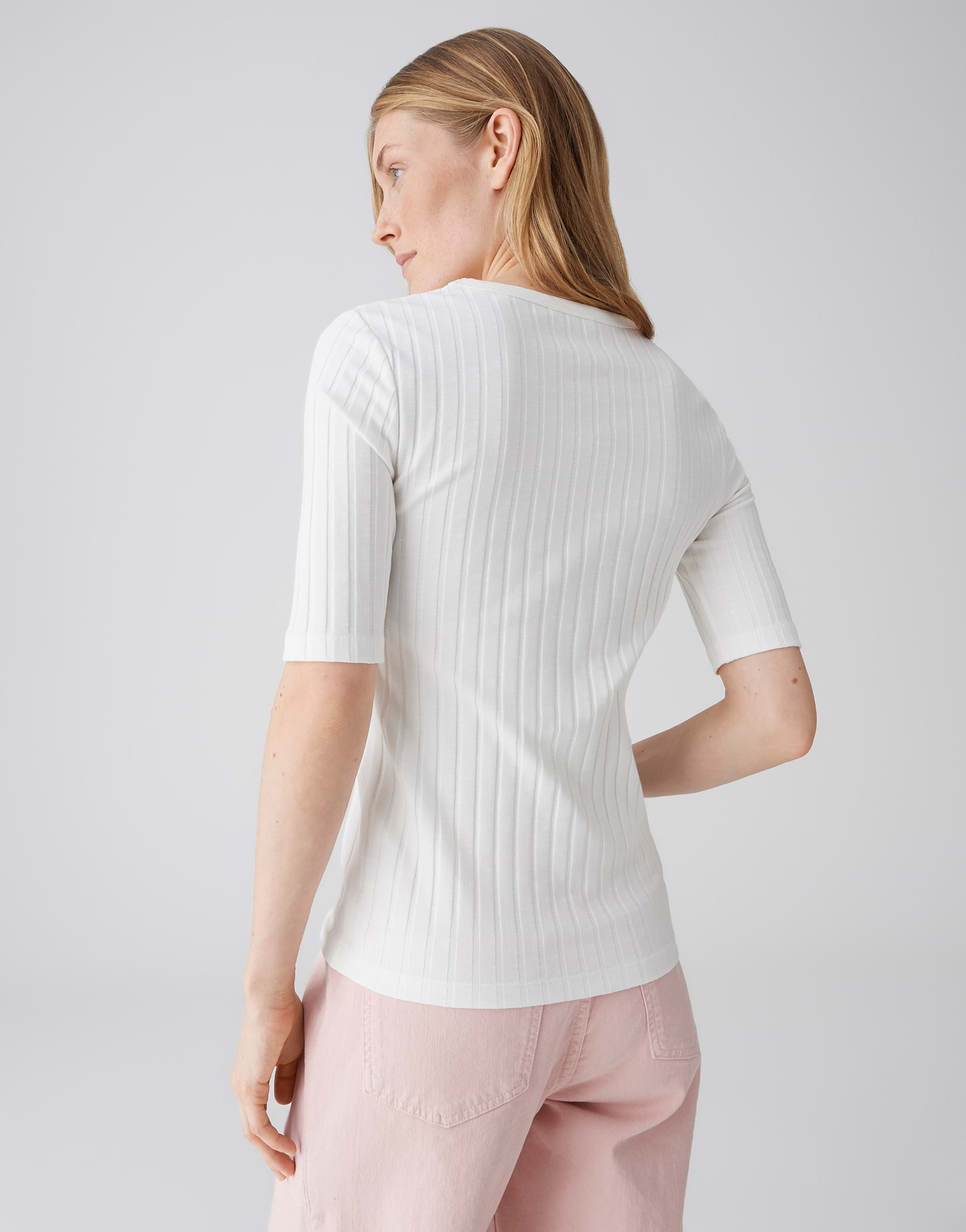 OPUS Damen Shirts Rundhals Rippstruktur Savka