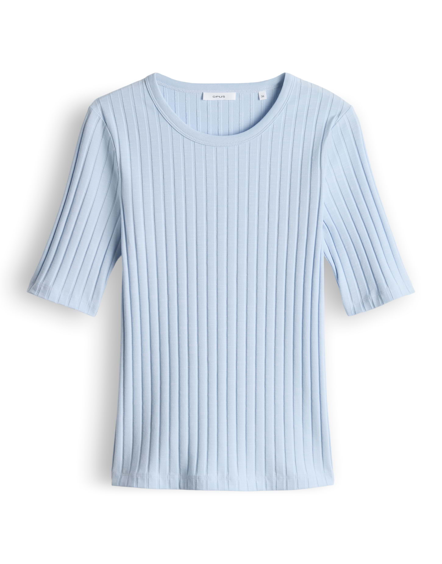 OPUS Damen Shirts Rundhals Rippstruktur Savka