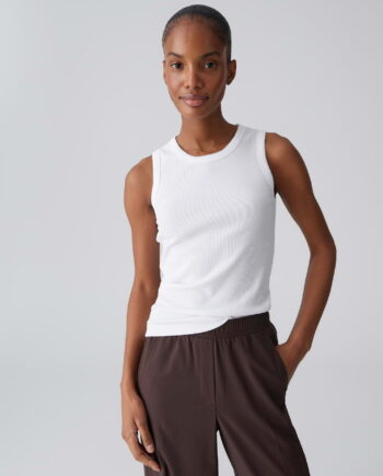 OPUS Damen Slim Tanktop mit femininer Spitzenborte Ilesso scallop