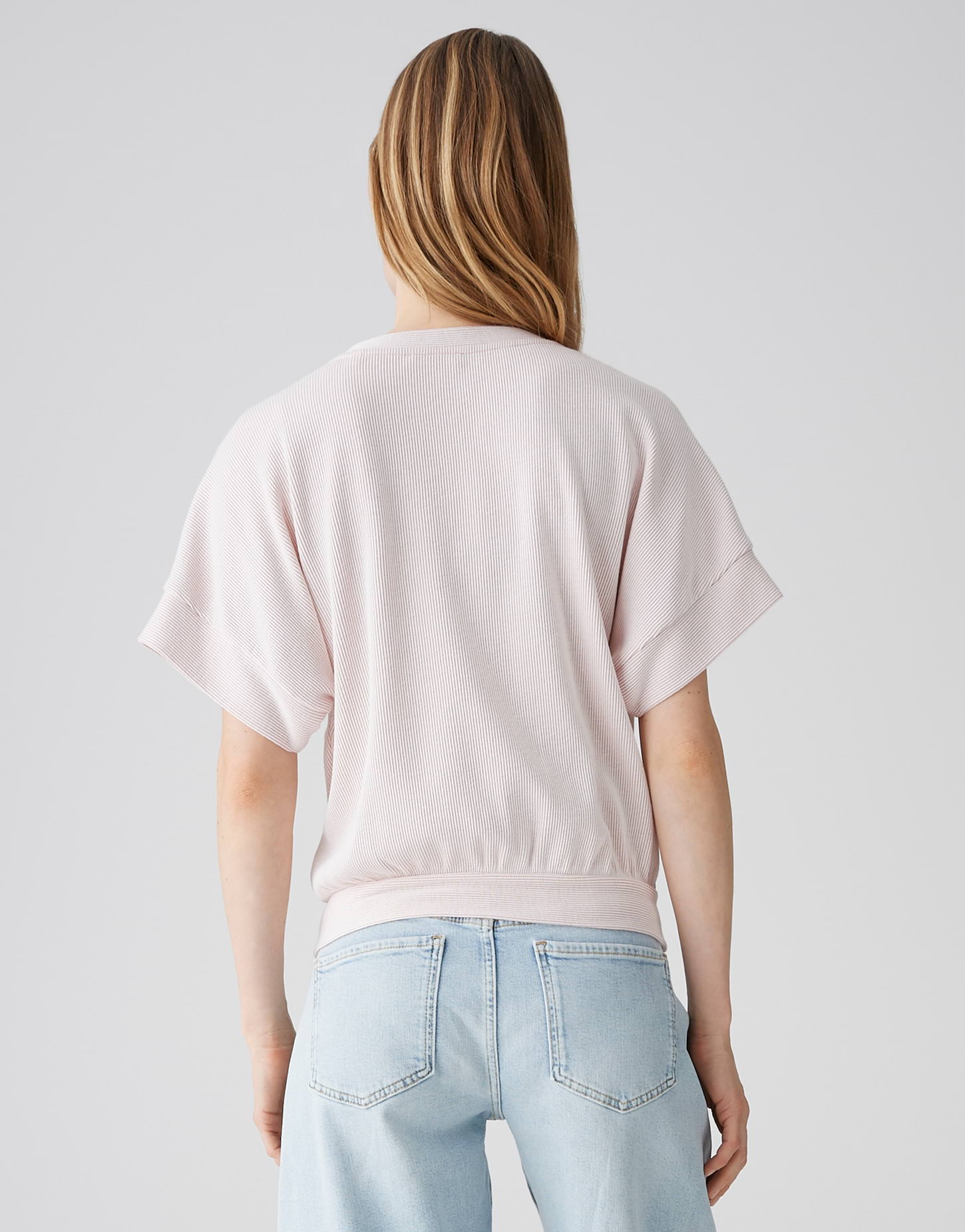 OPUS Damen Sweatshirt mit gestreiften Rippeneffekt Loose Fit Gimos