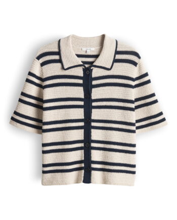 OPUS Damen Gestreifter Strickcardigan in HäkeloptikStrick Dertiny