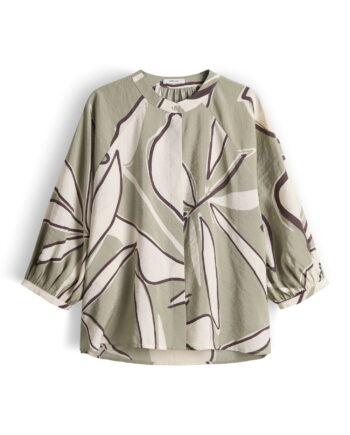 OPUS Damen Feine Printbluse aus Cotton Modal Mix Loose Fit Faloom