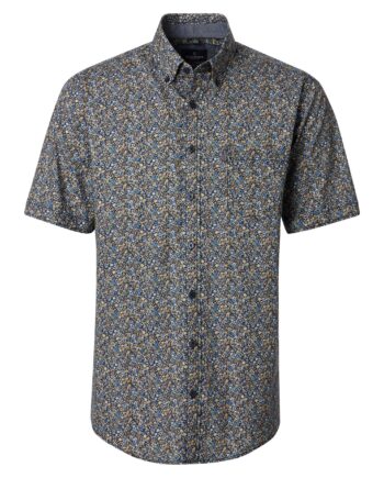 CASAMODA Freizeithemd Kurzarm Comfort Fit mit Minimal-Flower Print