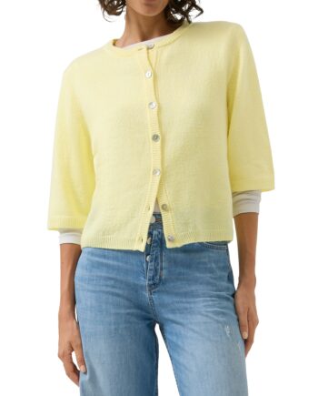 S.OLIVER Damen Strickjacke aus Alpaka-Mix mit Halbarm