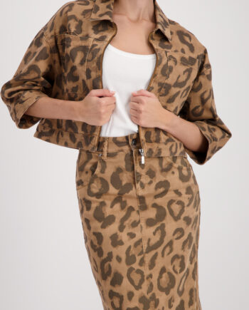 MONARI Damen Jacke mit Leo-Druck