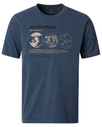 CASAMODA Herren T-Shirt mit Frontprint Blau