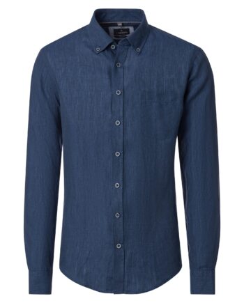 CASAMODA Herren Leinenhemd Button Down Casual Fit