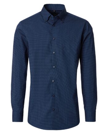 VENTI Herren Businesshemd mit Button-Down-Kragen dunkelblau