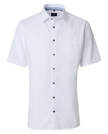 VENTI Herren Hemd mit kurzen Ärmeln weiß und hellblau